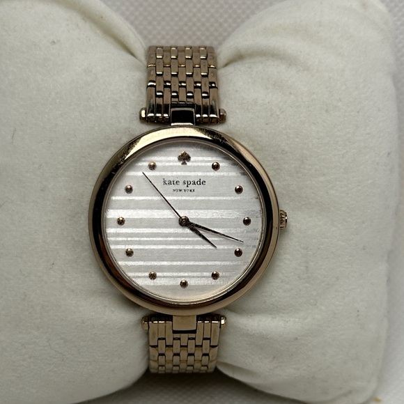 kate spade Accessories - Kate Spade New York Varick Bracelet 36mm Watch Gold Bracelet Striped Face 2.75”